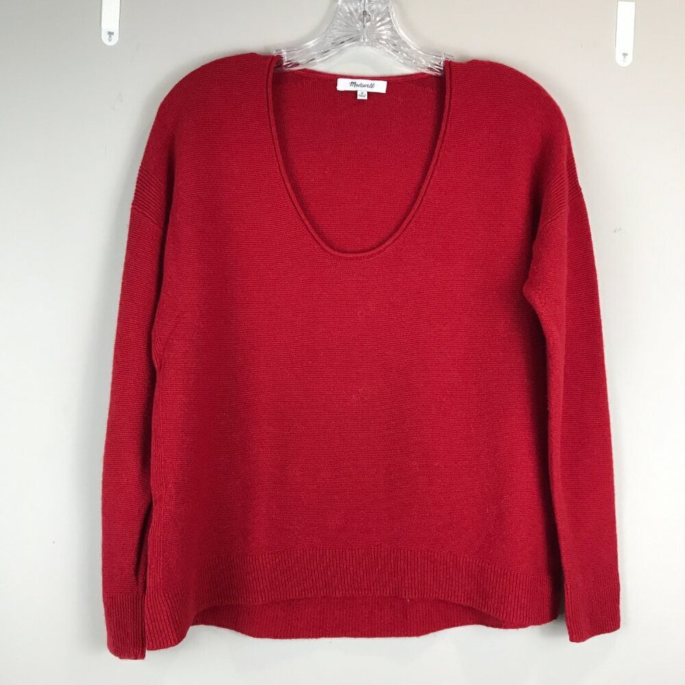 Women's Red Madewell Wool blend pullover sweater Size M